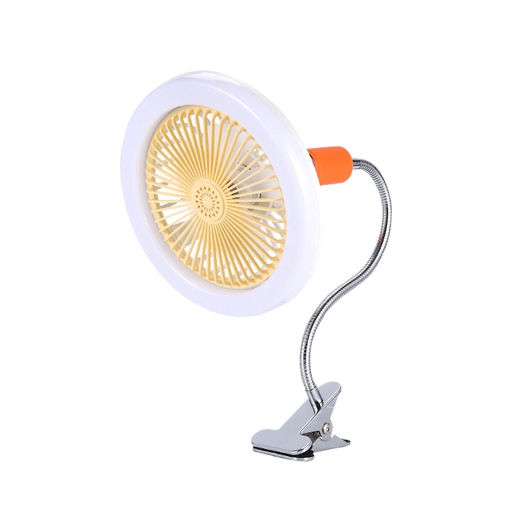 E27 Socket Clip Fan with Light Bulb 30W + 4W Bulbs for Home Office Non-Dimmable