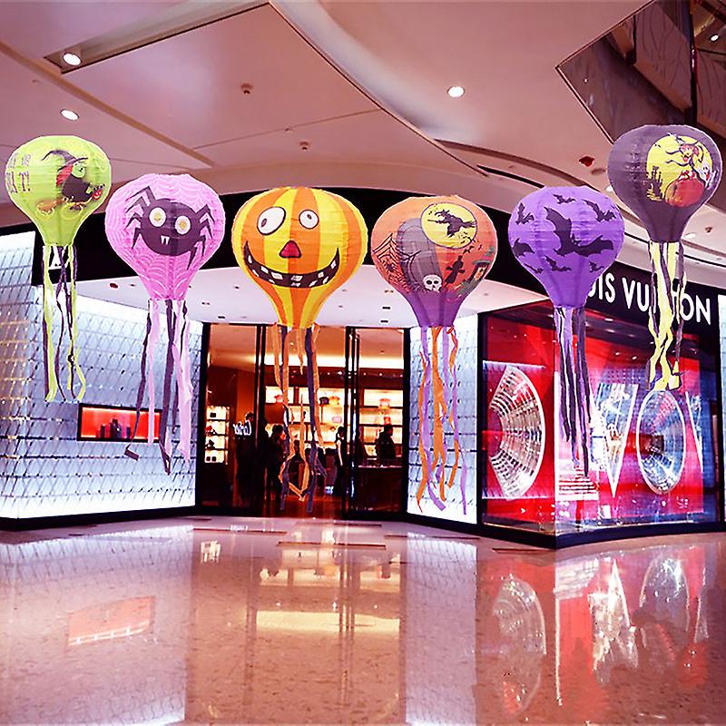 12 Inch Halloween Paper Pumpkin Hanging Lights Lantern Decoration Party