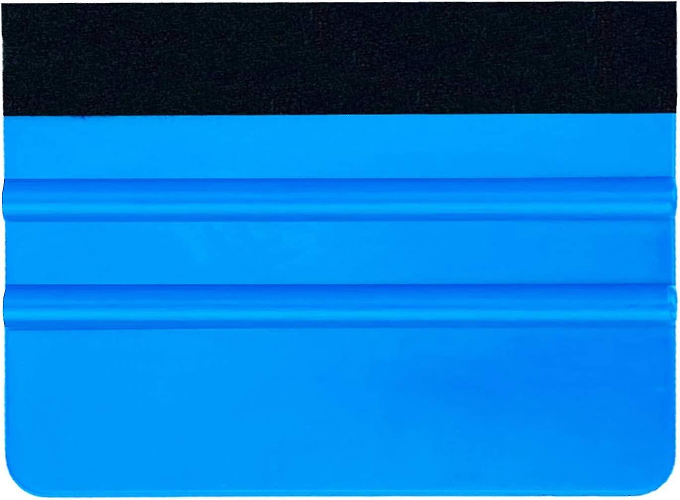 Plastic Felt Edge Squeegee,10x7cm, Vinyl Applicator Wallpaper Smoother Window,1pcsblue