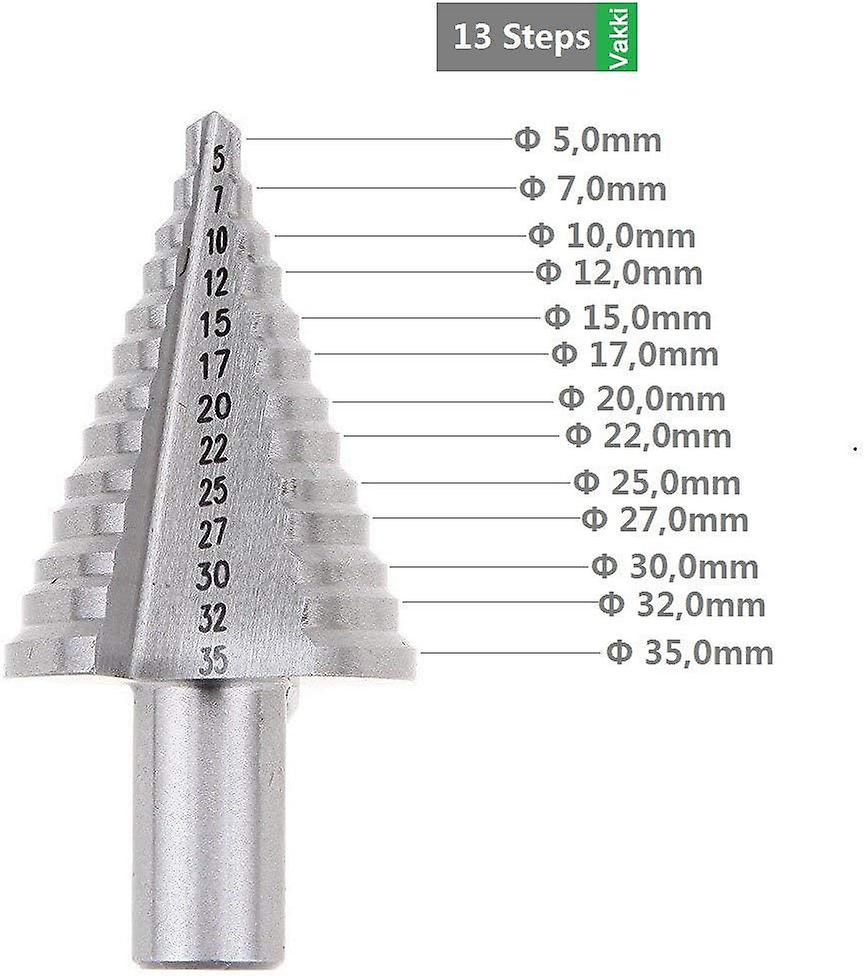 Versatile Titanium Step Drill Bit Multi-Size Split-Point For Metal Plastic Wood