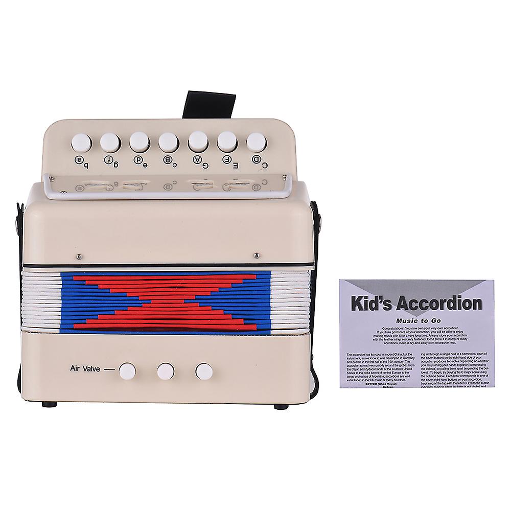 Mini 10-button Kids Accordion Toy Supports Bass Chords 14 Notes
