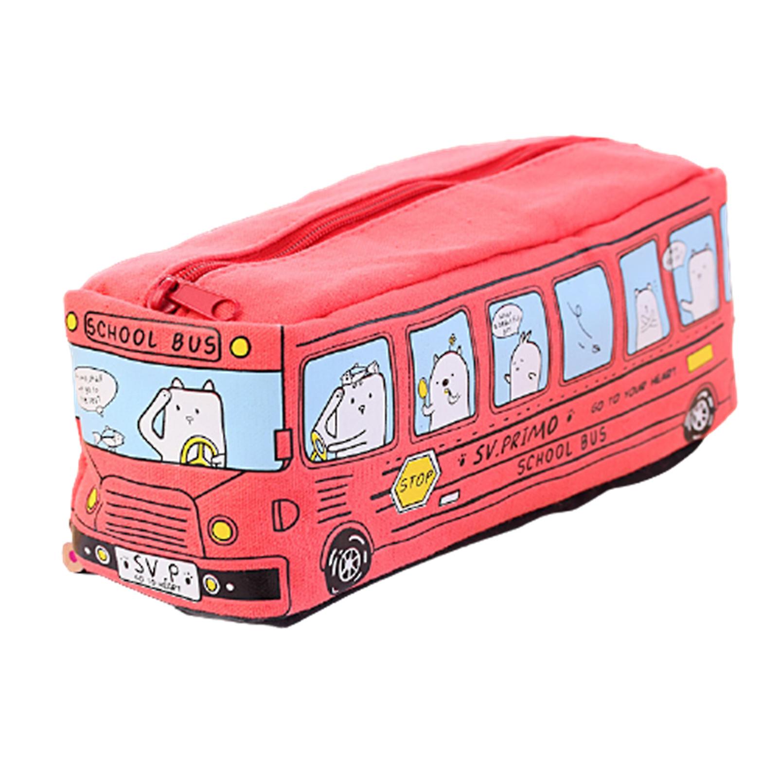 Pencil Case Student Stationery Small Animal Bus Men's and Women's Canvas Stationery Box