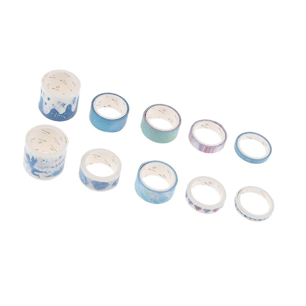 Set of 10 Washi Masking Tape, Sticky Paper Tape DIY Decorative Scrapbook C