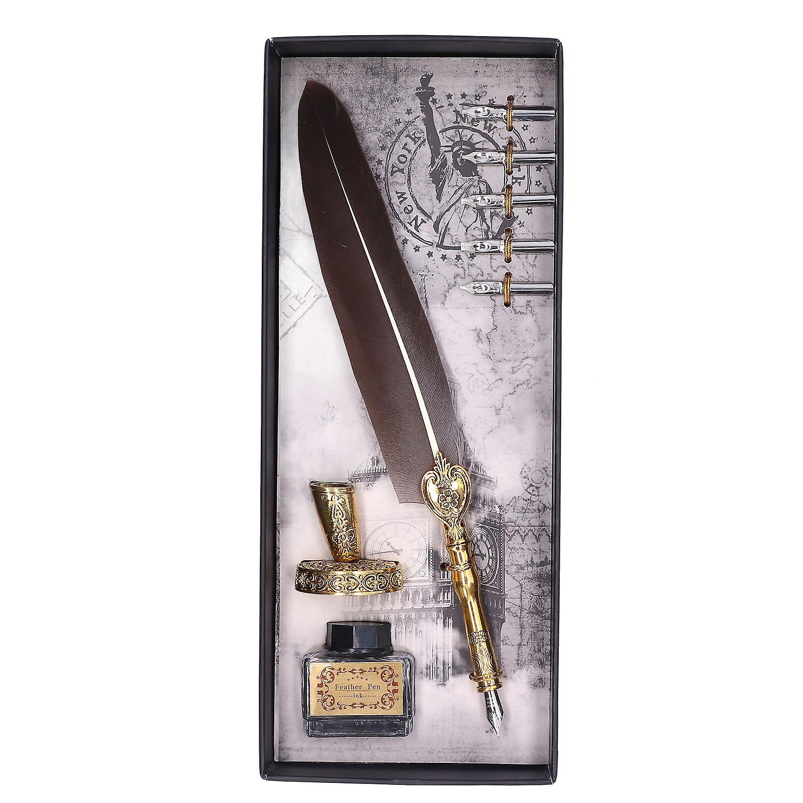 Brown Calligraphy Pen: Vintage Elegant Design with Exquisite Workmanship