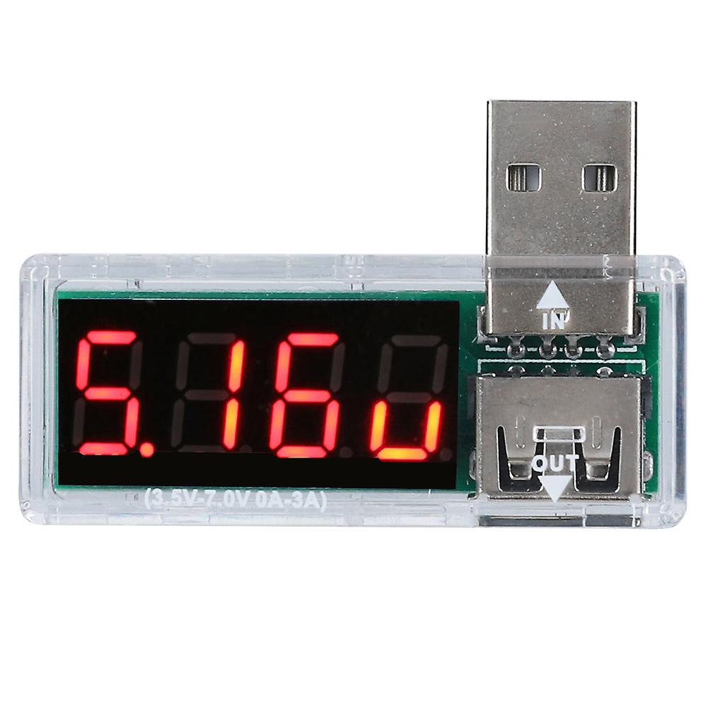 Pack of 2 USB Tester Portable Current Voltage Tester Detector Voltmeter Ammeter with LCD Display for Detect USB Devices(Blanc)