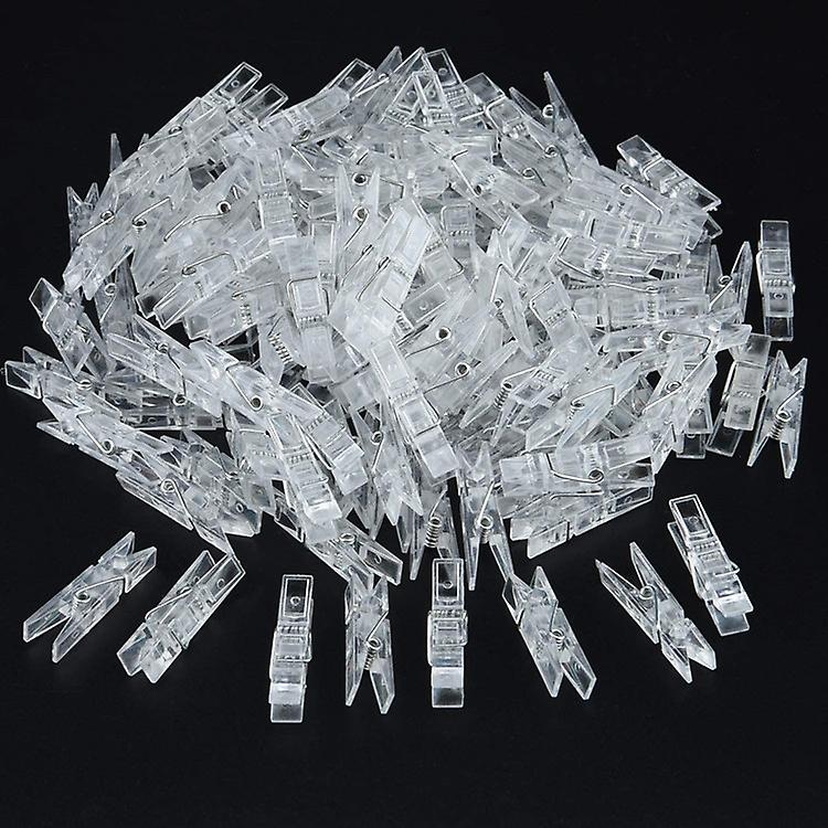 100PCS Pince à Linge Transparente,Mini Pinces à Linge Transparent,Mini Clips de Photo en Plastique,M