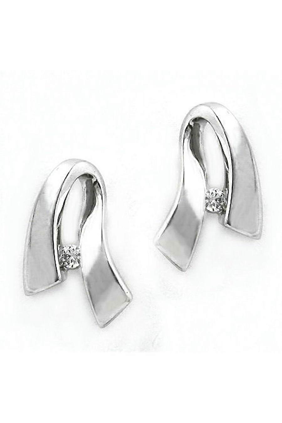 Earring Small Diamond 14k White Gold - Gl430922