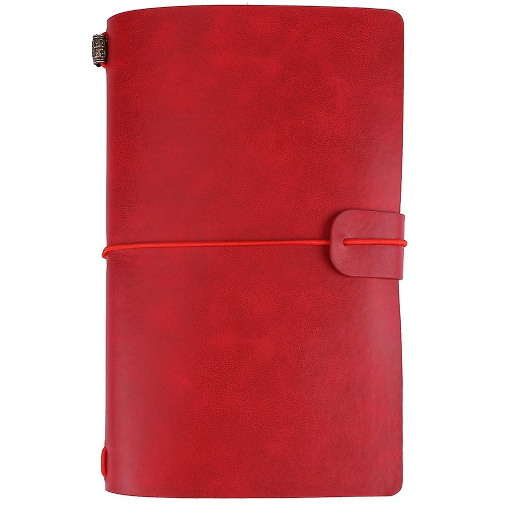 Red PU Leather Travel Notebook: Personalized Journal Diary with Refillable Notepad