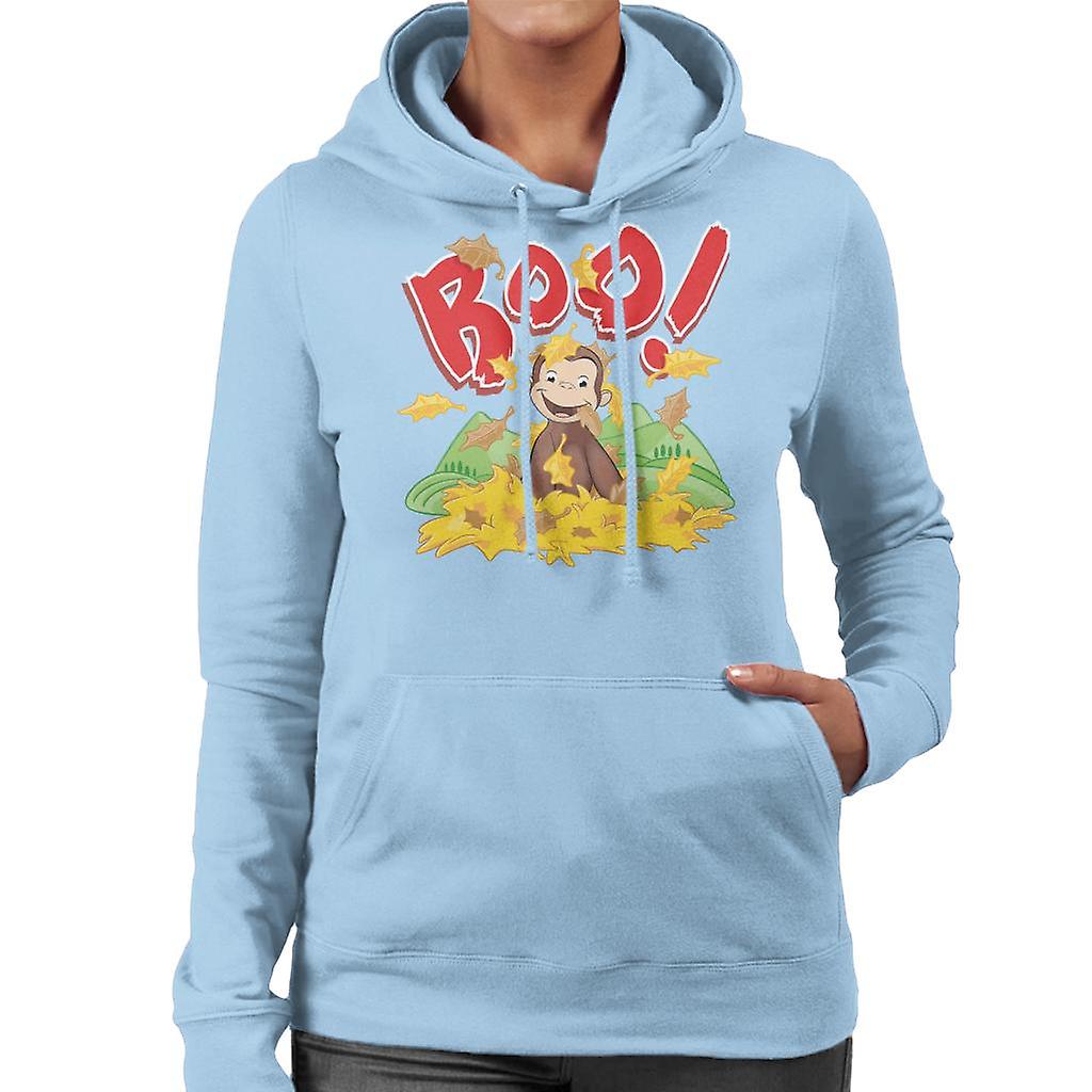 Curioso George Boo en las hojas mujer's sudadera con capucha