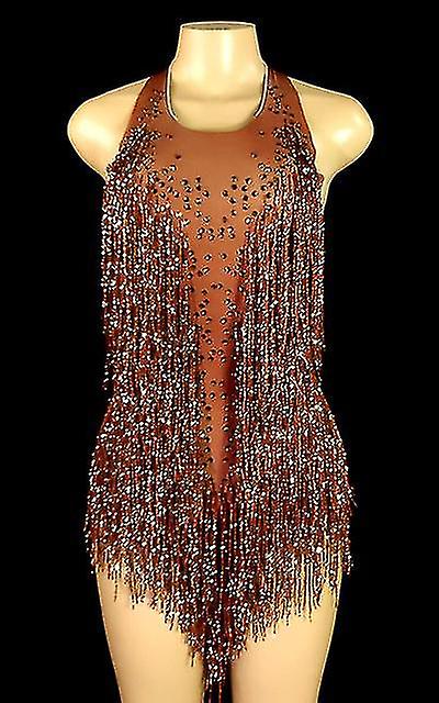 أحجار الراين البراقة هامش بودي سوت النساء ملهى ليلي الزي بريق الرقص زي قطعة واحدة ملابس الرقص المغني المرحلة ليوتار