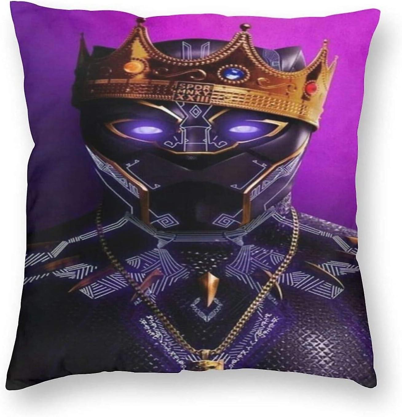 キングワカンダブラックパンサースプリングスロー枕ソファソファ用装飾的なホームクッションケース-ワカンダフォーエバー10