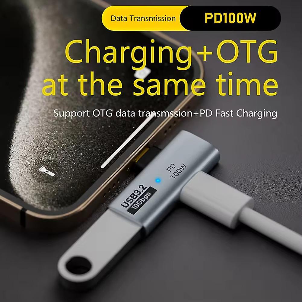 USB C OTG Adaptörü USB C - USB 3.2 Dönüştürücü Adaptörü, 100W Şarj Bağlantı Noktalı