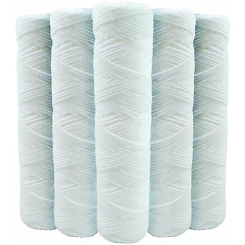 5つのコイル状の水フィルターカートリッジのセット反沈殿物9インチ3/4 - フランス製10インチフィルターと互換性のある5ミクロン-kryc A