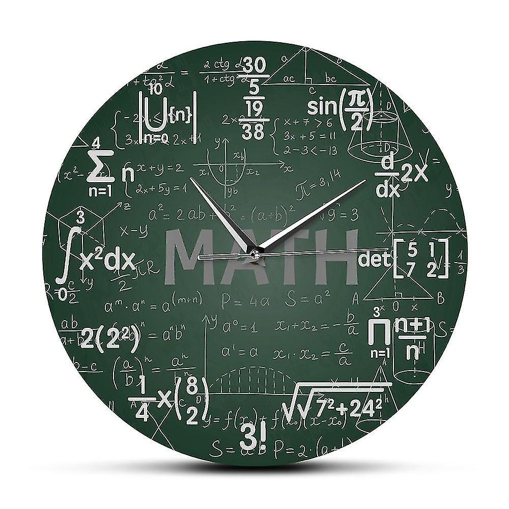 Green Wall Clock The Art of Math and Science