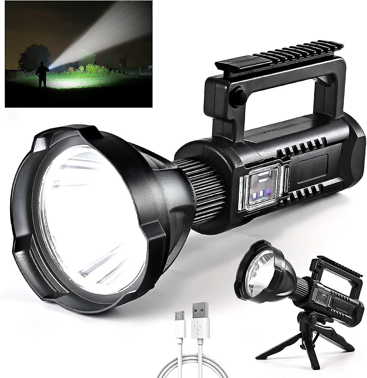 Led Flashlight - Powerful USB Rechargeable Handheld Flashlight, Super Bright 8000