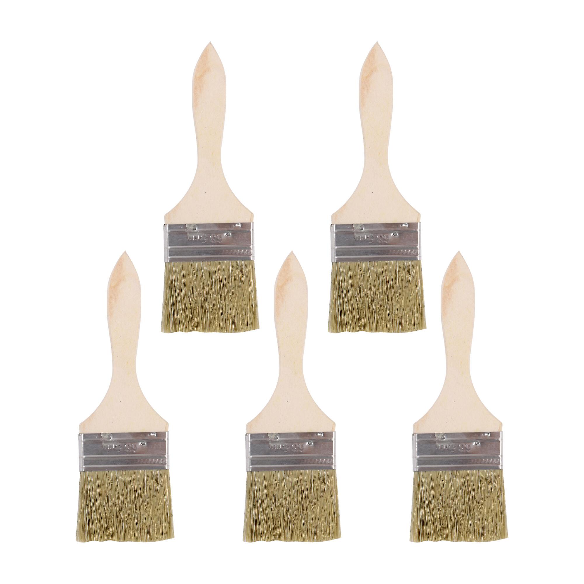5 Pcs Paint Brush with Wood Handle Stain Brushes for Wall Trim 2.5Inch