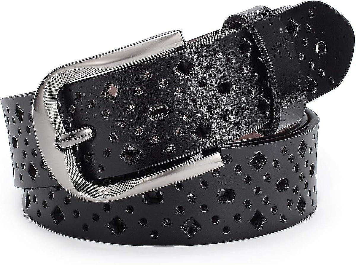 Ceinture en cuir pour femmes Pantalon en jeans avec boucle de ceinture en alliage pour filles, 115 * 3.2cm