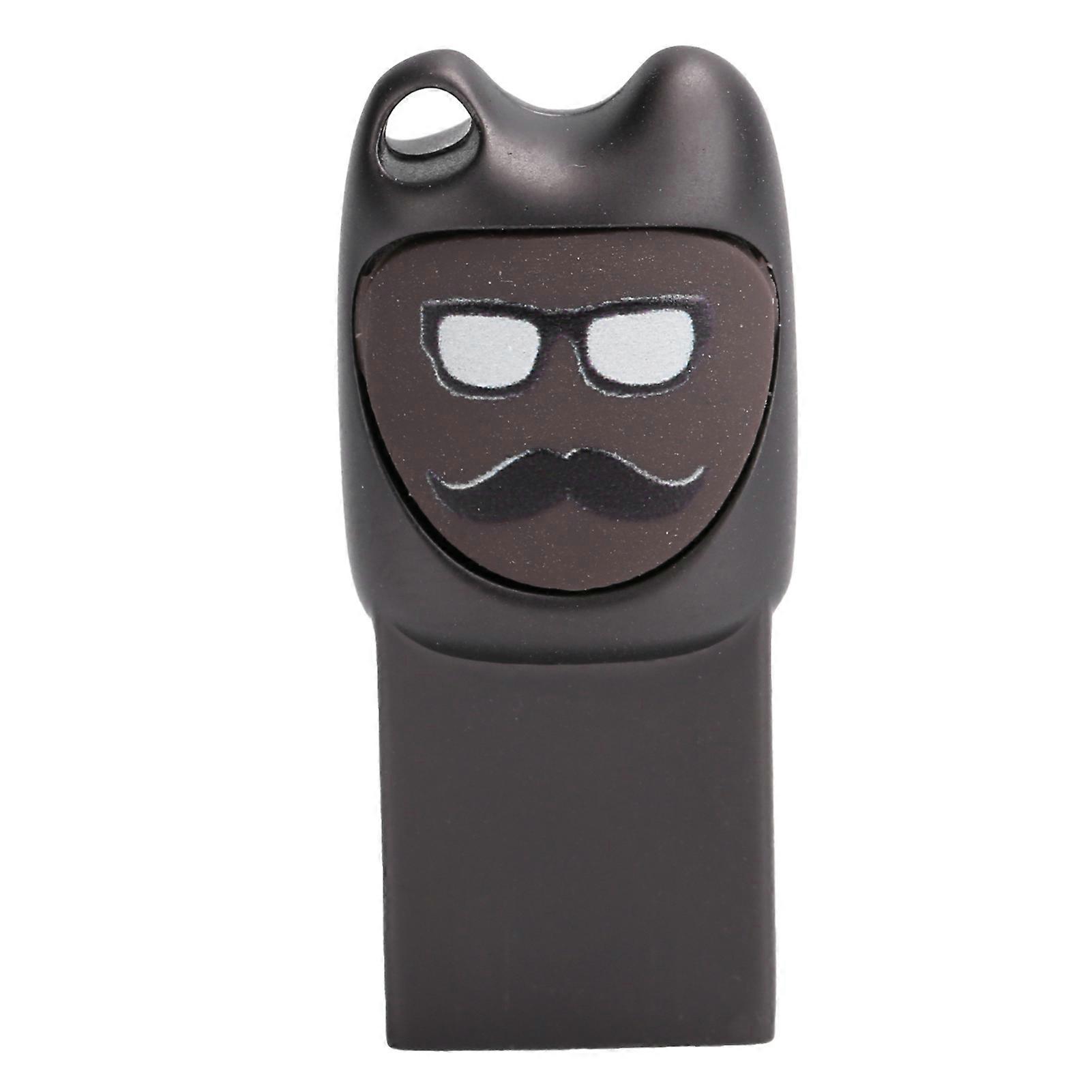 U Disk Cartoon Moustache Pattern USB Flash Drive Computer Data Storage Memory Stick16GB Gray
