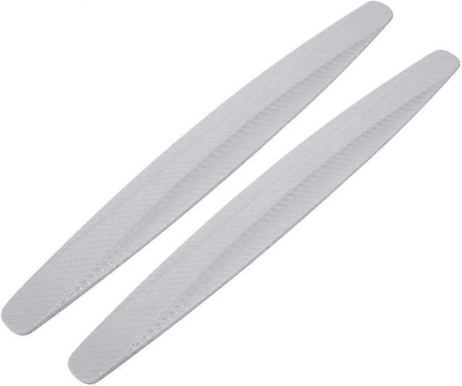 2-Pack, Universal Rubber Bumper Car Corner Bumper Protector Scratch Strip Stickers (White)