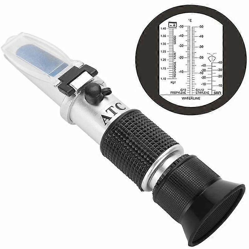 Small Handy 4-in-1 Portable Antifreeze Coolant Refractometer for Automotive Antifreeze System, Battery Acid and Windshield Washer Fluid