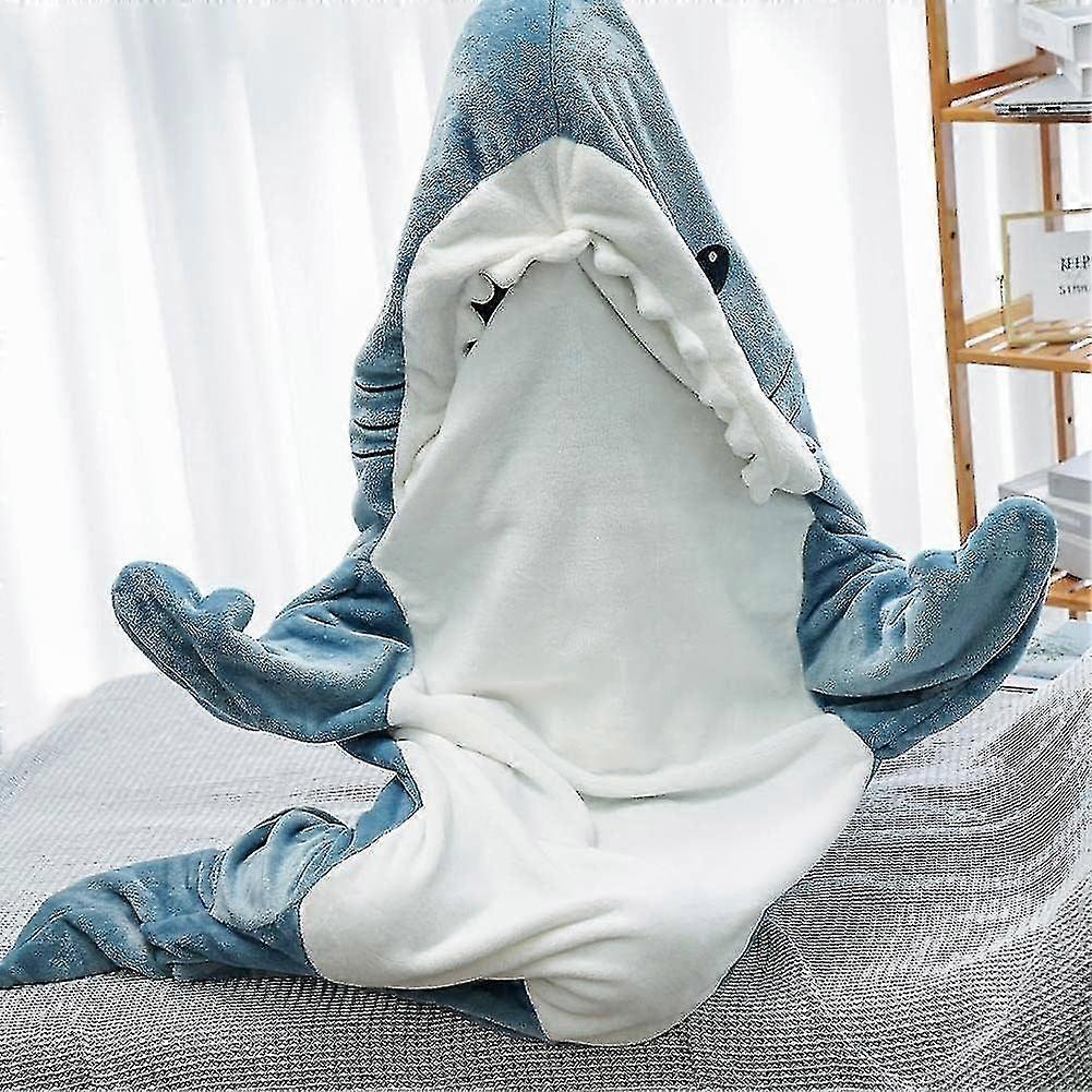 القرش بطانية هوديي الكبار - القرش Onesie الكبار بطانية يمكن ارتداؤها - بطانية القرش سوبر لينة دافئ الفانيلا هوديي القرش حقيبة النوم