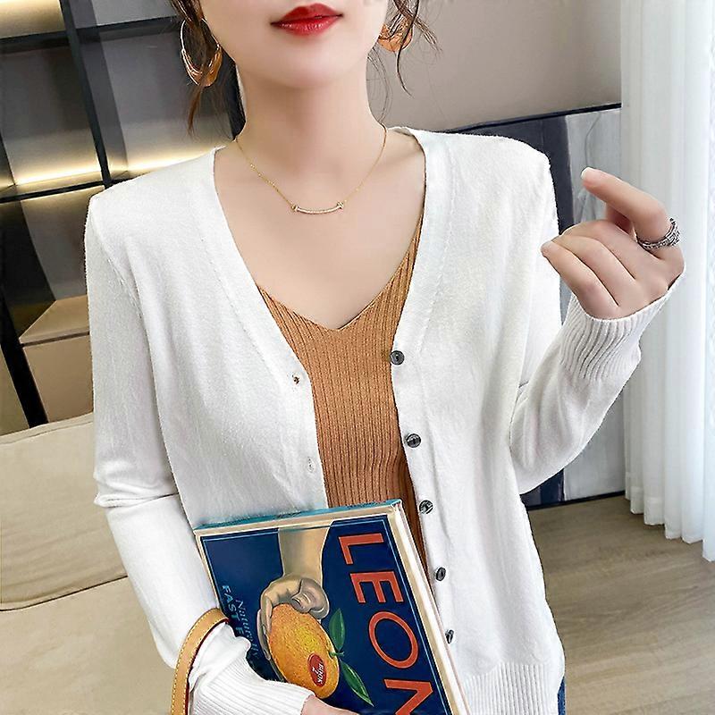 Printemps Automne Femmes Cardigans Lâche Solide Simple Boutonnage Col V Rose Rouge Pulls Mode Coréen Cardigan Pulls Tricots 2024