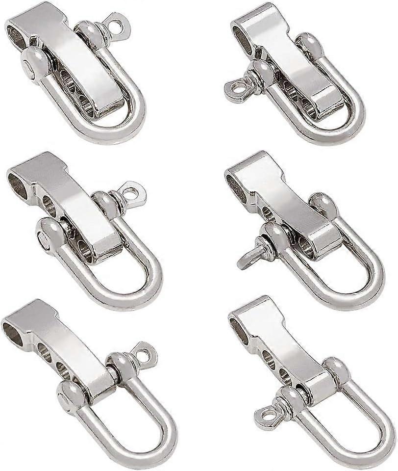15 Sets Adjustable D Shackles Buckle Sets U-Shaped Alloy Shackles Outdoor Rope Survival Platinum