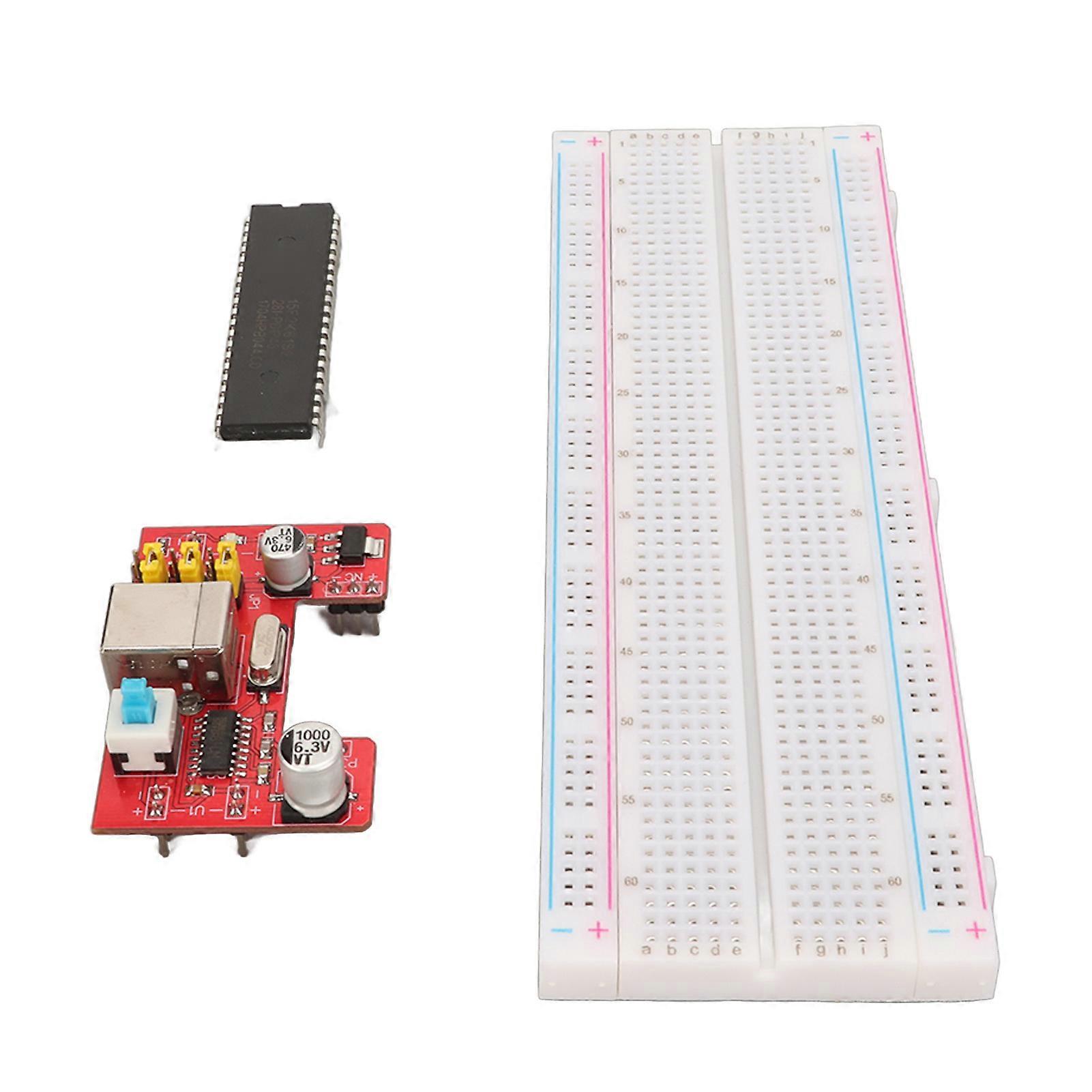 USB to TTL Serial Port STC Single Chip Microcomputer and 830 Hole Breadboard for DC 3.3V 5V