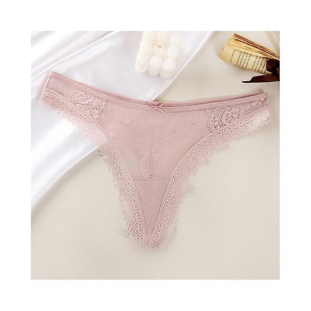 Women's Sexy Lace Underwear Hipster See Through Low Rise Panties 3 Pack-lotus root starch