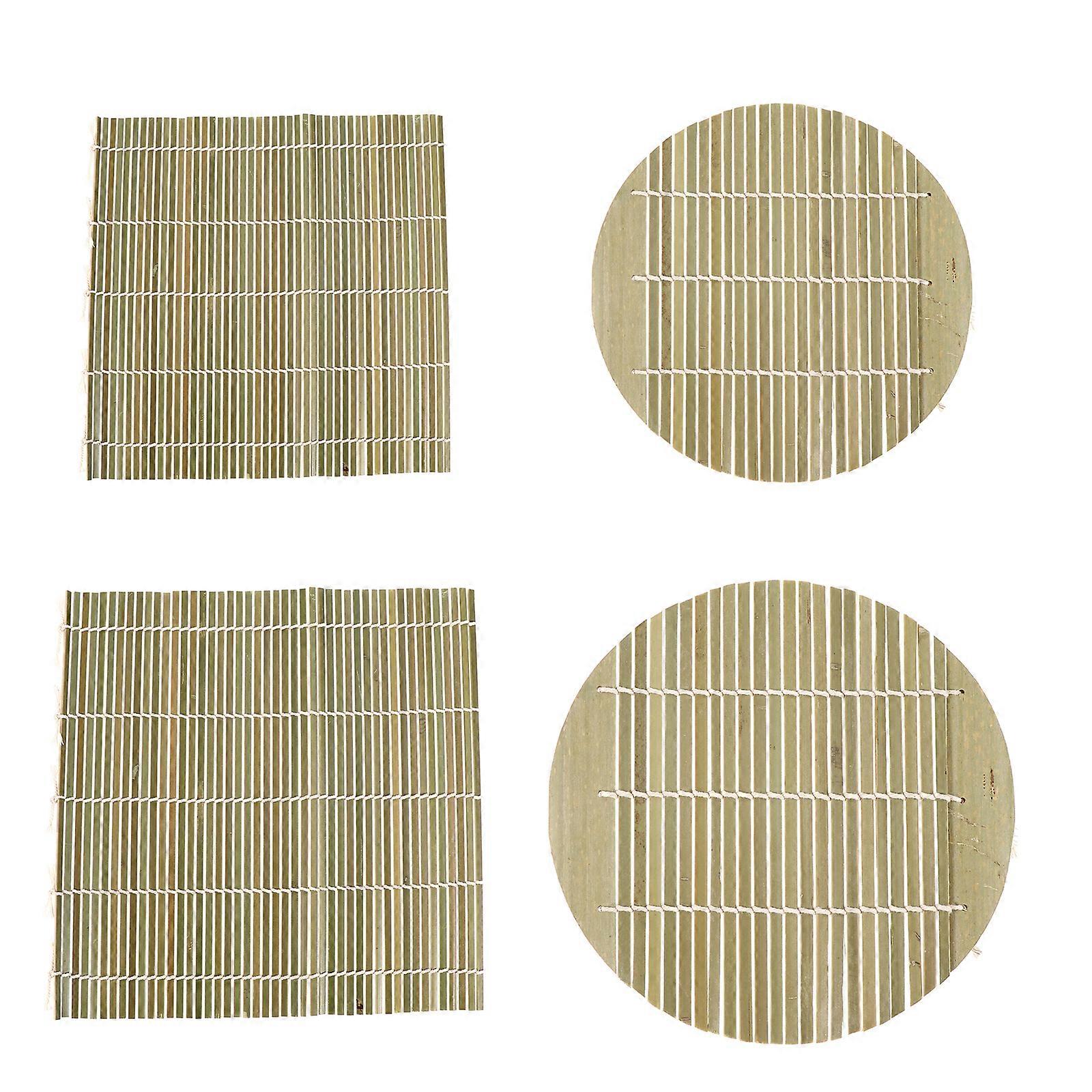 4pcs Sushi Rolling Mats Sushi Making Pads Bamboo Curtain Homemade Sushi Gadget