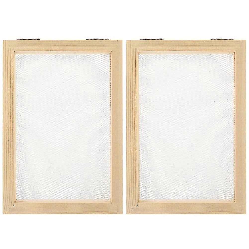 2Pcs Wooden Paper Making Frame DIY Paper Making Wood Frame DIY Frame Paper Making Screen