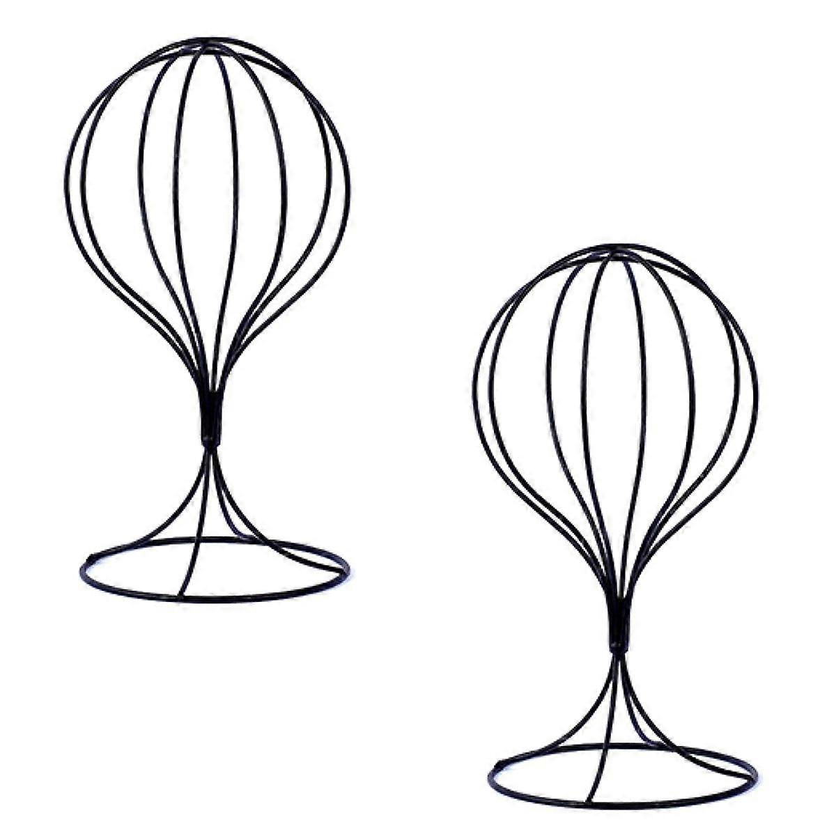 2 Pieces Modern Metal Hat Stands Durable Stable Cap Rack Wigs Holder Hat Display Stand Adult Hat Rack Hat Model Stand