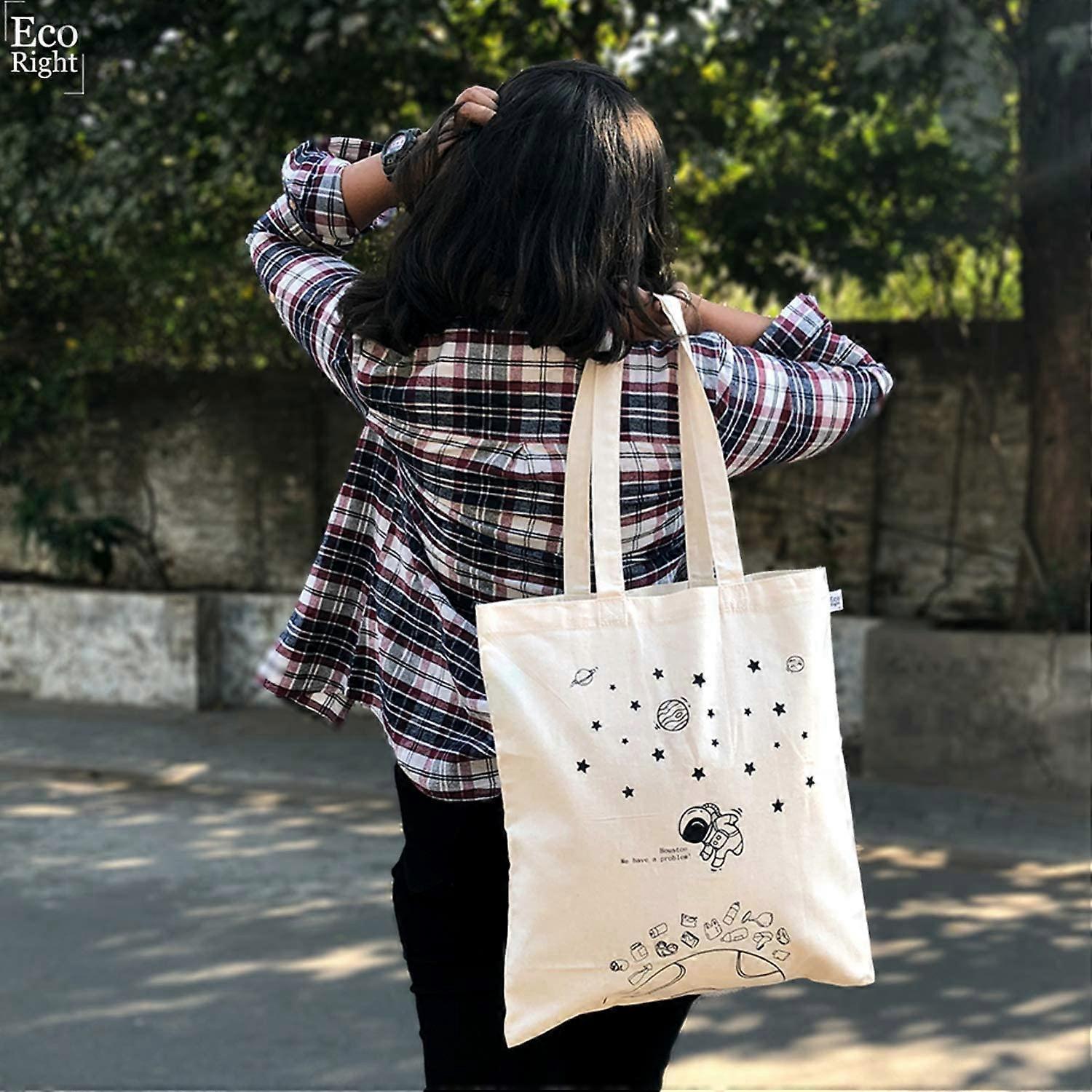 Ecoright Cool Tote Bags Canvas Canvas Tote Bag With Zipper
