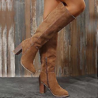 Tan Suede Suede Knee High Boots Women Women Suede Knee High Boots