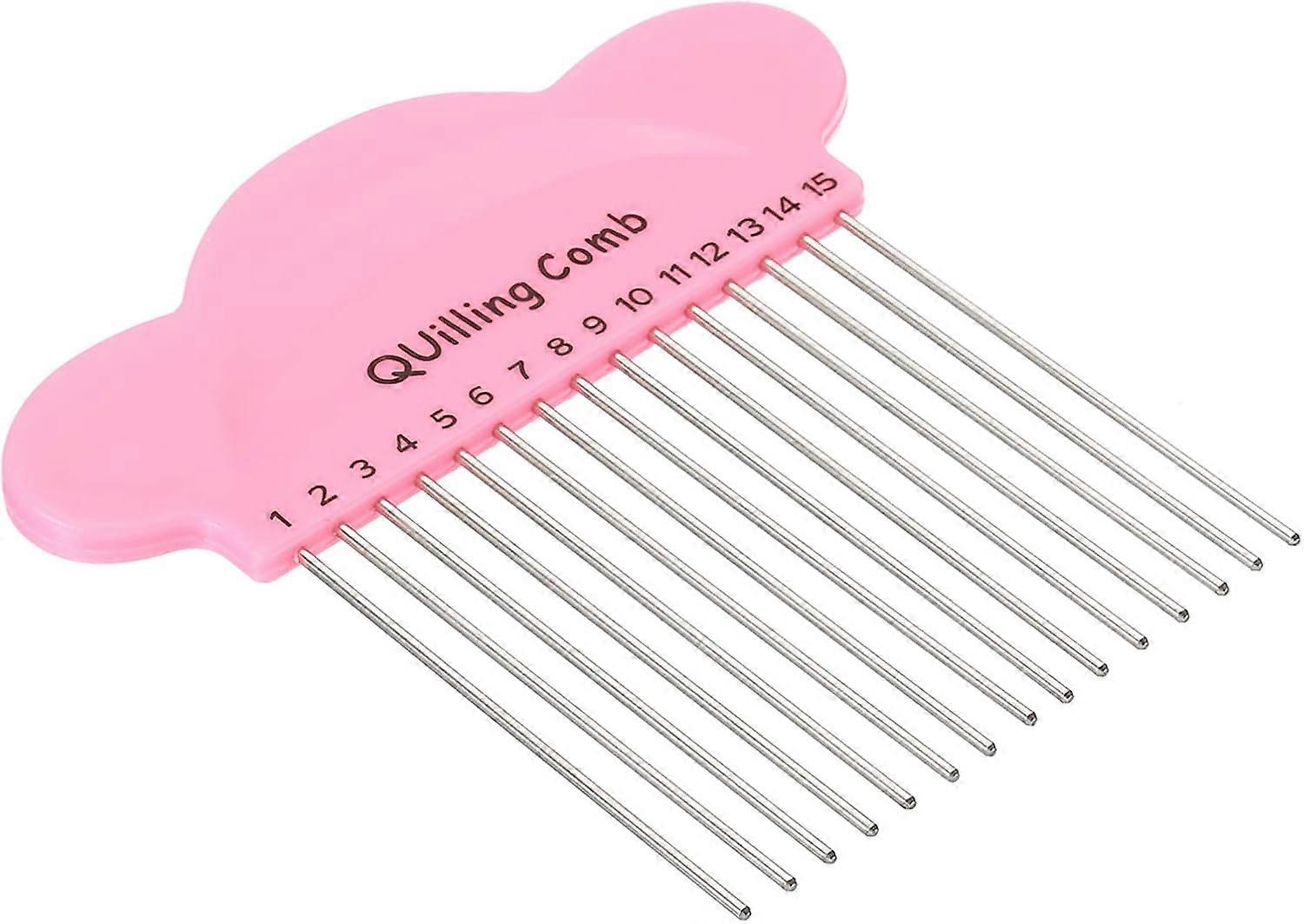 Paper Quilling Tool Comb, Origami Carding Holder Create Strip Loops for DIY Art Crafts, Pink