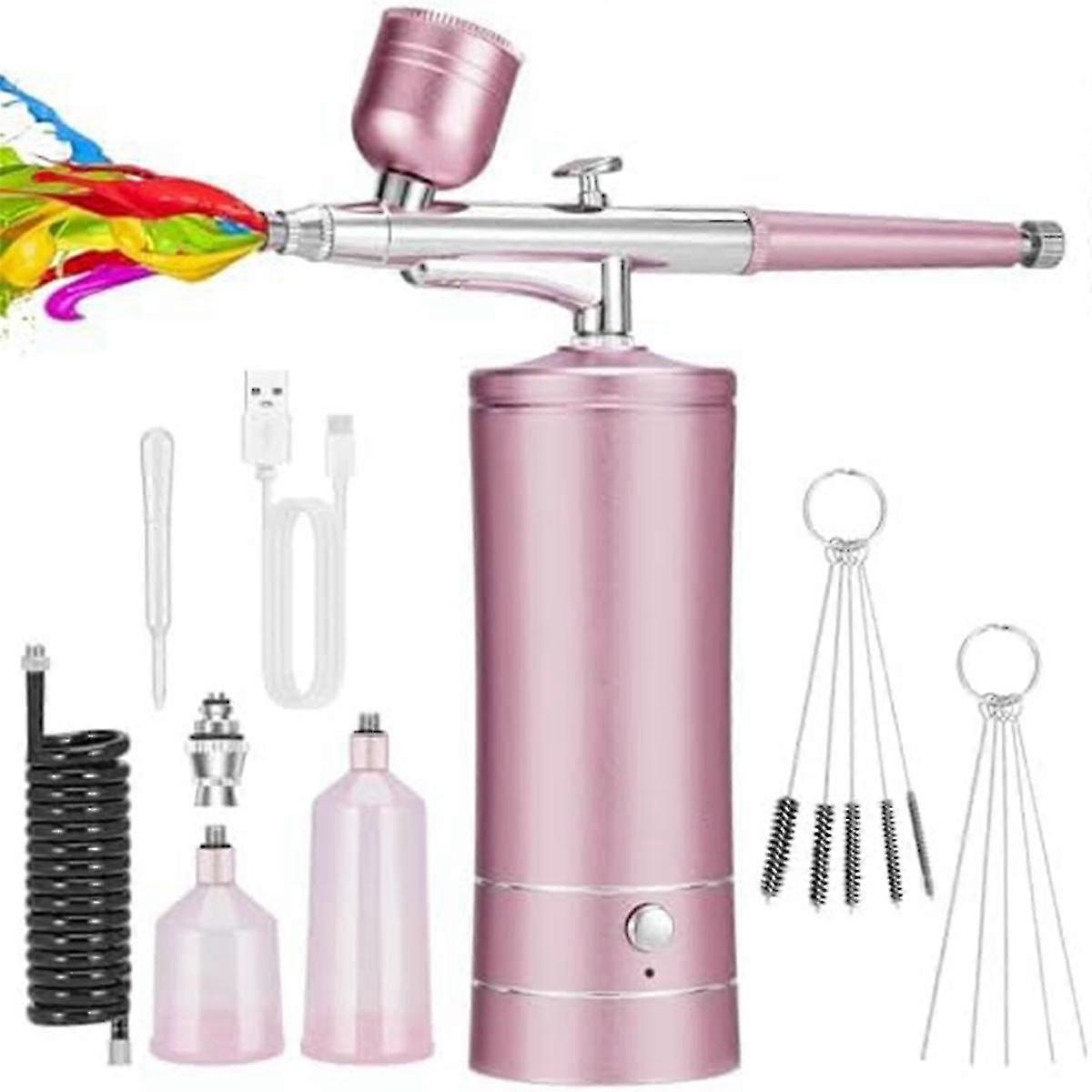 Airbrush KIT Cordless Rechargeable Compressor Airbrush Set, Automatically Handles Model Painting, N