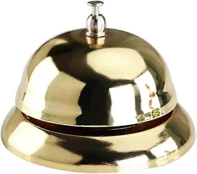 1pc Gold Call Bells, 3.35 Inch Service Bell for Calling Customer Service, Desk Bell, Restaurant Games, Hotel Bell or Dinner Bell