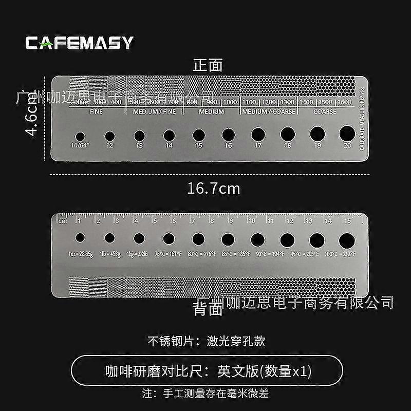Coffee Measuring Ruler For Coffee Grind Size Stainless Steel Precision Grinding Measuring Tool