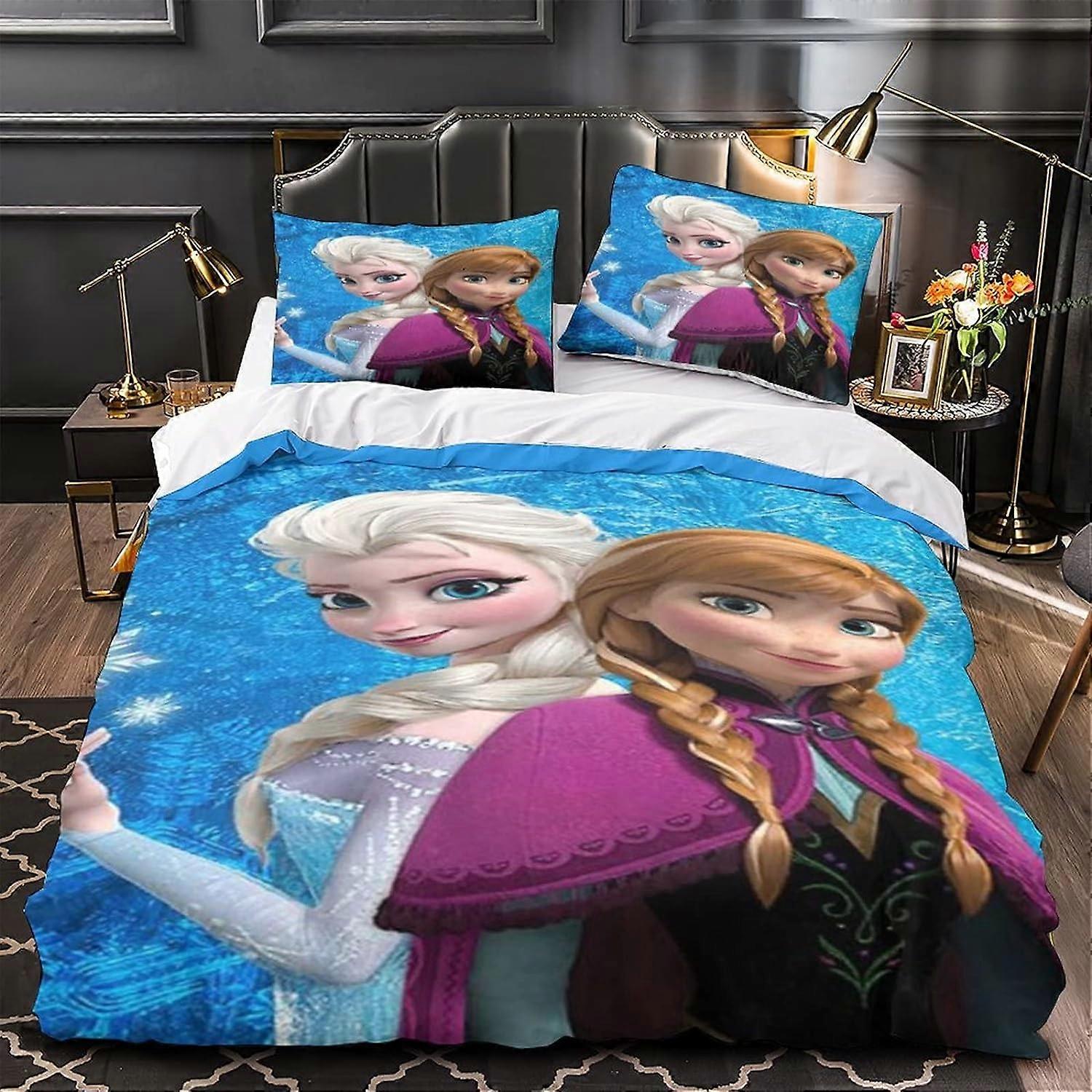 Pieces Sängkläder Set Pieces Set Påslakan Tryckt D Sängkläder Set Dold dragkedja Elsa påslakan för barn tonåringar