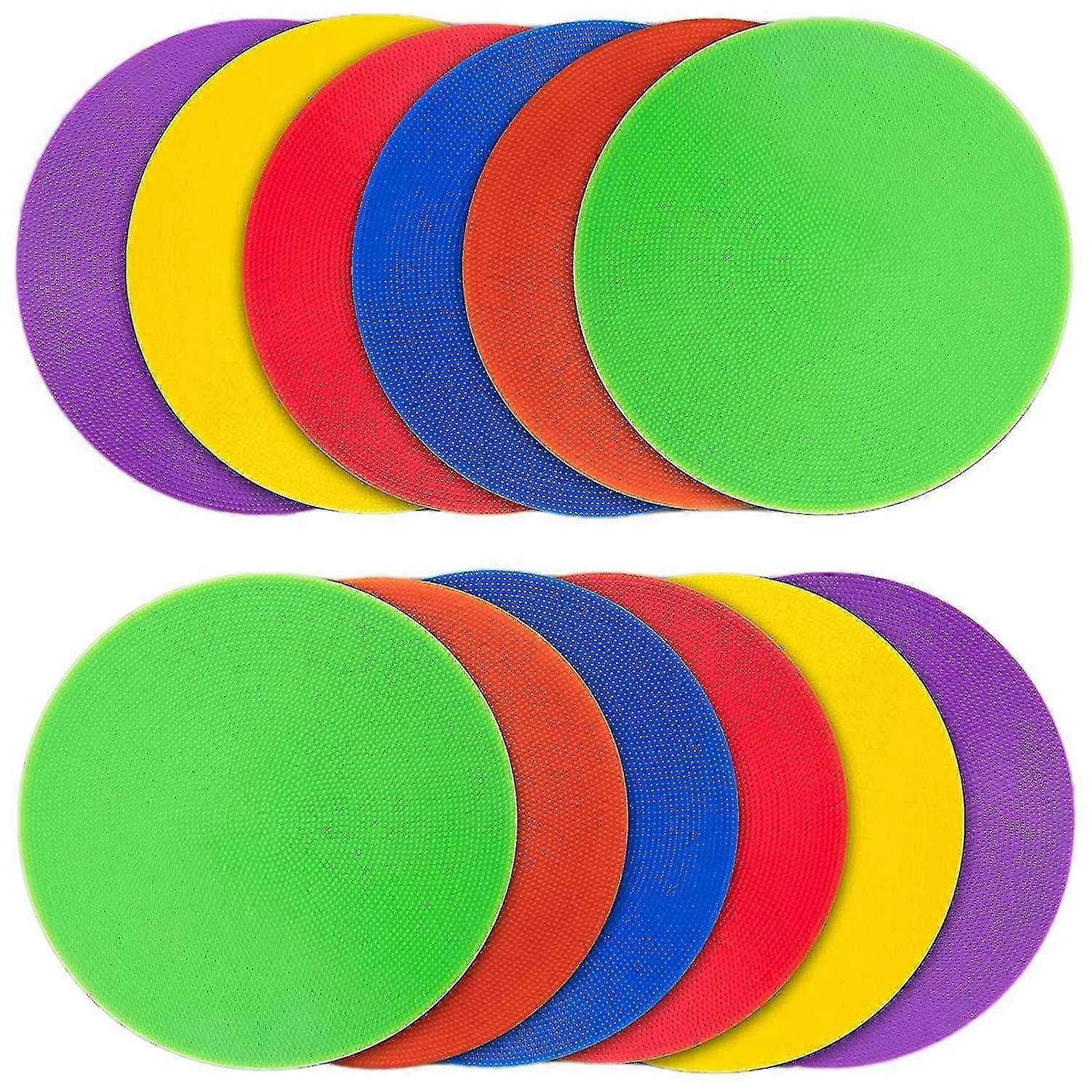 12pcs Colored Spot Marker Non-dérapant Agility Markers Flat Cones Dots For Football Basketball Training
