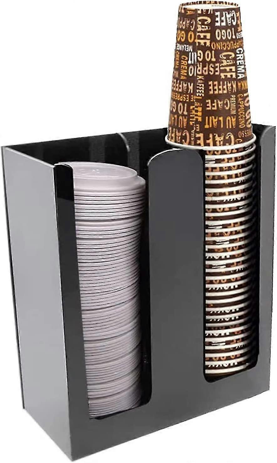 מתקן לכוסות נייר חד פעמיות, קפה אקרילי ומארגן אחסון מכסים