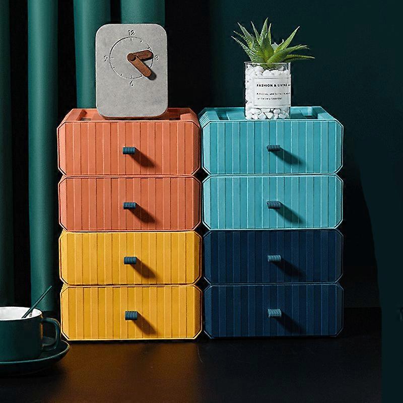 Plastic Stackable Storage Box Drawer Type Storage Box Cosmetics Office Stationery Finishing Box