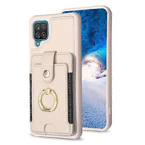 For Samsug Galaxy A12 BF27 Metal Ring Card Bag Holder Mobile Phone Case
