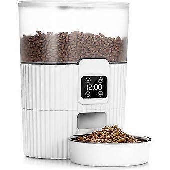 ZK- 3L Automatic Cat Feeder with Stainless Steel Bowl and Desiccant Bag, with LCD Display and Dual Timed Dog Feeding, 1-4 Meals a Day