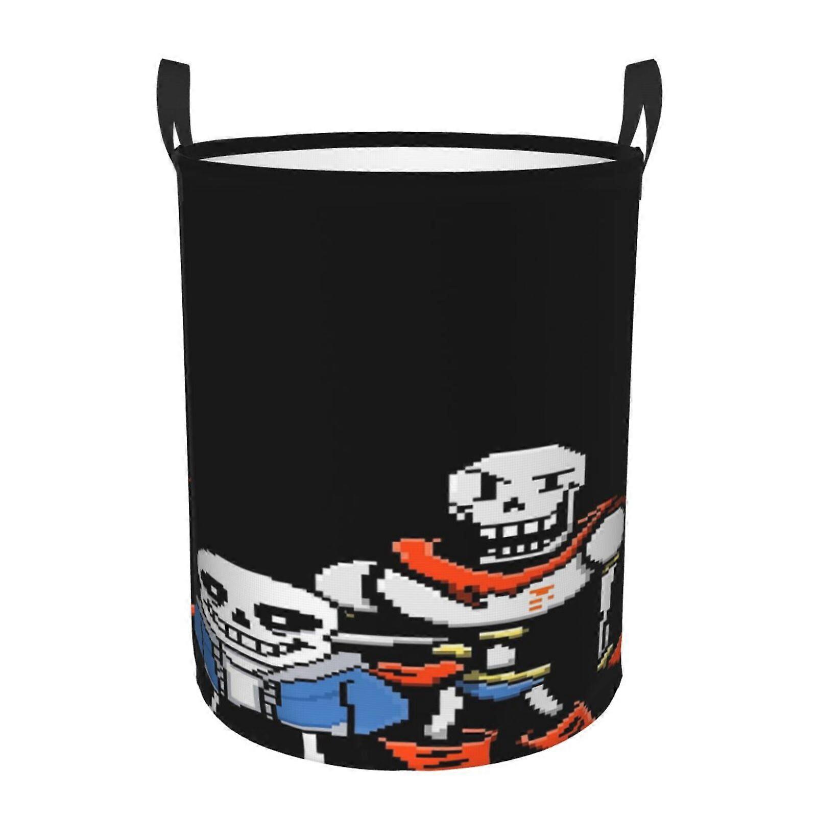 Undertale Sans 3d Graphic Flame Laundry Basket Fire Flame Clothes Hamper Storage With Handle-SYS27982