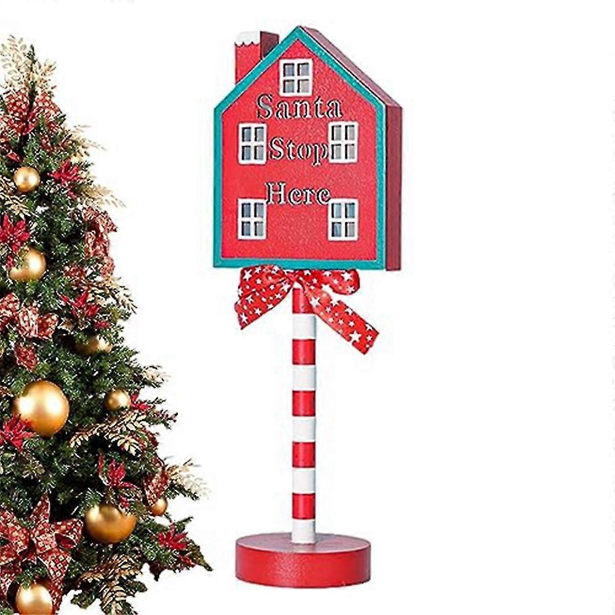 Christmas LED Light Vertical Signs with LED Light for Christmas Lamp Desk Sign Stop Ornament Christmas Desktop Light D