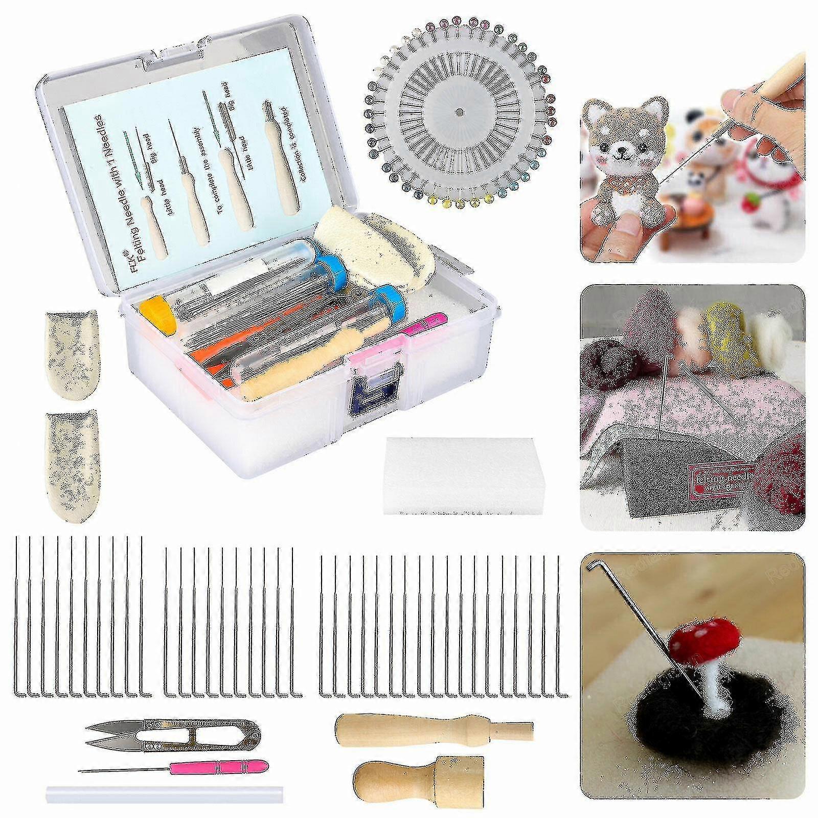 Needle Felting Starter Kit Wool Felt Tools Mat