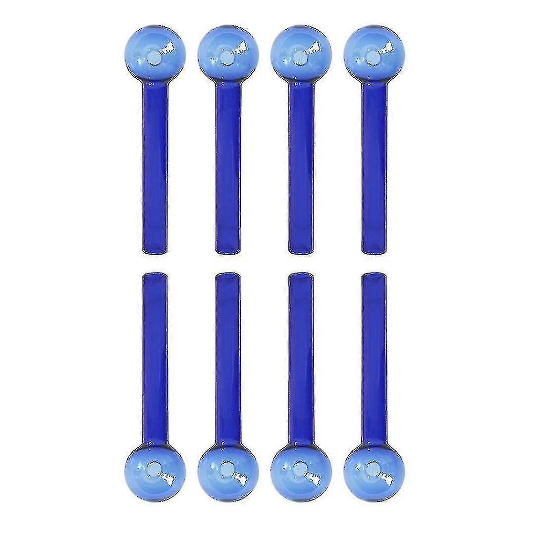 8 Pieces Blue Round Head Glass Burner