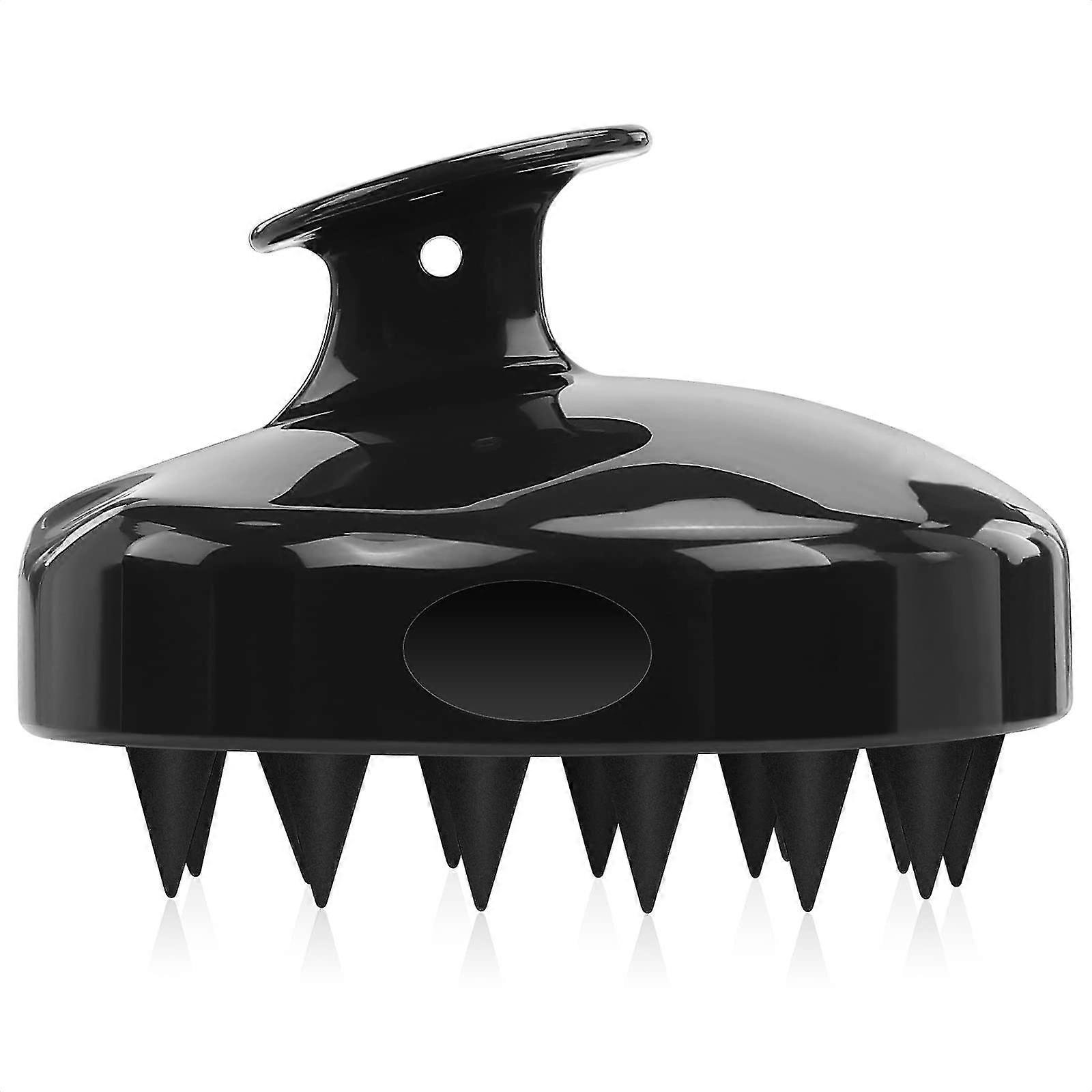Scalp Massager Shampoo Brush With Soft & Flexible Silicone Bristles Black