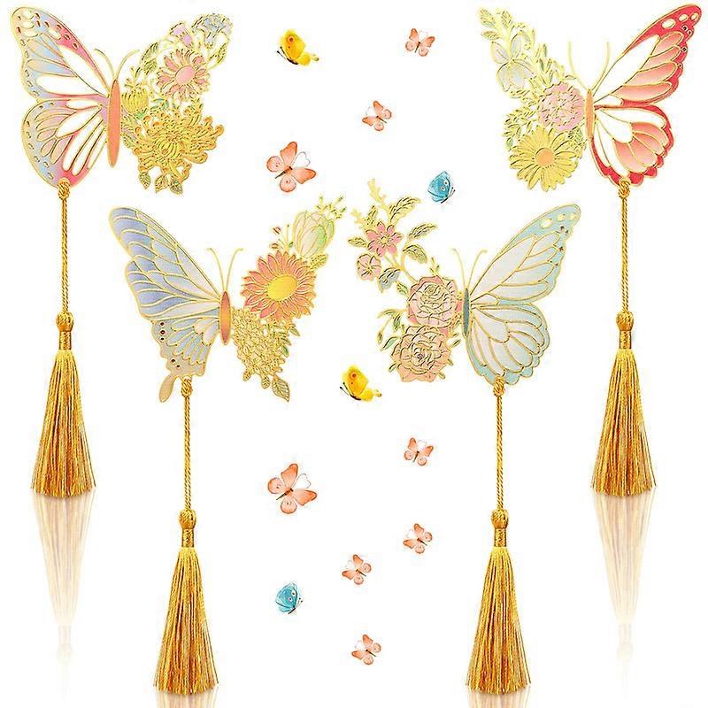 Bookmarks Butterfly Flower Cat Bookmark with Tassel